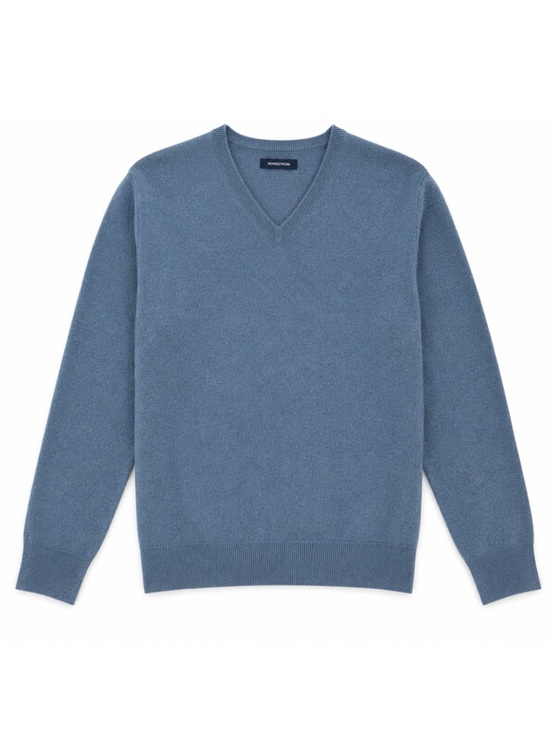 Nordstrom Other - Nordstrom 100% Cashmere V-Neck Sweater Blue Size L